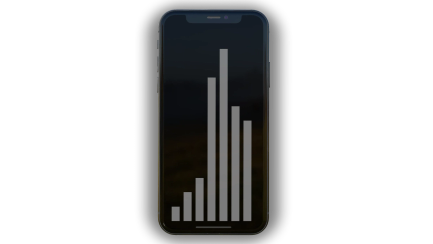 An iPhone with a black chart